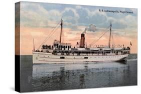 Puget Sound, Washington - SS Indianapolis Steamer View-Lantern Press-Stretched Canvas