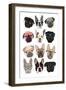 Pugs in Glasses-Hanna Melin-Framed Art Print