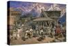 Puja at Chini Bashahr, Himalayas, c.1859-66-William 'Crimea' Simpson-Stretched Canvas