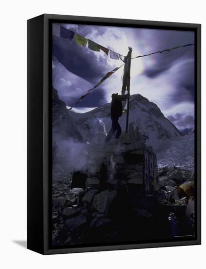 Puja Ceremonyat Everest Base Camp, Nepal-Michael Brown-Framed Stretched Canvas