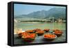 Puja Flowers Offering for the Ganges River in Rishikesh, India-mazzzur-Framed Stretched Canvas