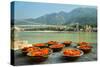 Puja Flowers Offering for the Ganges River in Rishikesh, India-mazzzur-Stretched Canvas