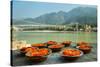 Puja Flowers Offering for the Ganges River in Rishikesh, India-mazzzur-Stretched Canvas