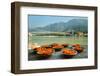 Puja Flowers Offering for the Ganges River in Rishikesh, India-mazzzur-Framed Photographic Print