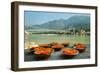 Puja Flowers Offering for the Ganges River in Rishikesh, India-mazzzur-Framed Photographic Print