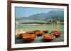 Puja Flowers Offering for the Ganges River in Rishikesh, India-mazzzur-Framed Photographic Print