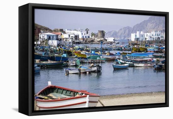 Pukusana (Pucusana) fishing village, Peru, South America-Peter Groenendijk-Framed Stretched Canvas