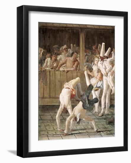 Pulcinella and the Tumblers-Giovanni Battista Tiepolo-Framed Art Print