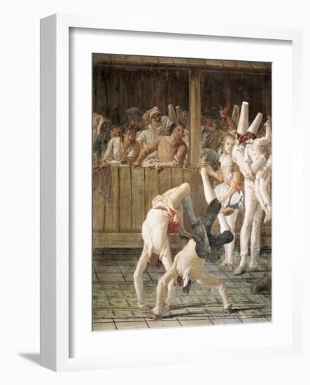 Pulcinella and the Tumblers-Giovanni Battista Tiepolo-Framed Art Print