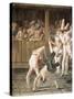 Pulcinella and the Tumblers-Giovanni Battista Tiepolo-Stretched Canvas