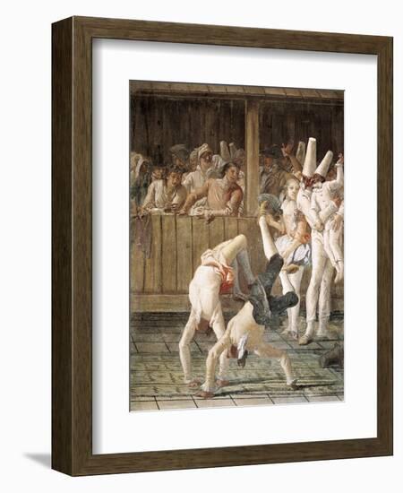 Pulcinella and the Tumblers-Giovanni Battista Tiepolo-Framed Art Print