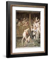 Pulcinella and the Tumblers-Giovanni Battista Tiepolo-Framed Art Print