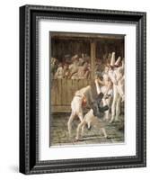 Pulcinella and the Tumblers-Giovanni Battista Tiepolo-Framed Art Print