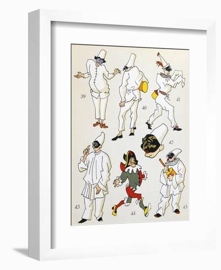 Pulcinella, Commedia Dell'Arte Character, Italy, 20th Century-null-Framed Giclee Print