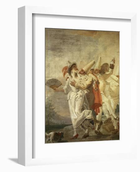 Pulcinella in Love, c.1793-Giandomenico Tiepolo-Framed Giclee Print