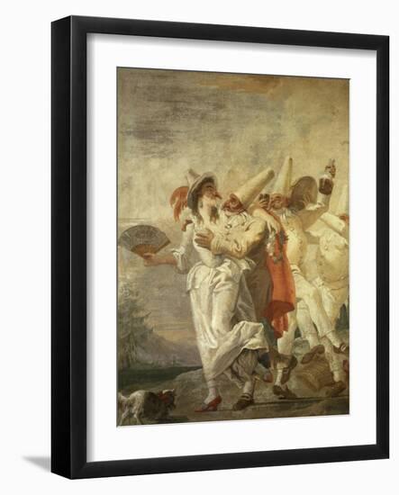 Pulcinella in Love, c.1793-Giandomenico Tiepolo-Framed Giclee Print