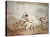 Pulcinella Kidnapped by the Centaur-Giandomenico Tiepolo-Stretched Canvas