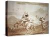 Pulcinella Kidnapped by the Centaur-Giandomenico Tiepolo-Stretched Canvas