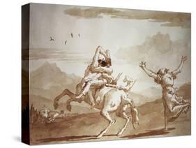 Pulcinella Kidnapped by the Centaur-Giandomenico Tiepolo-Stretched Canvas
