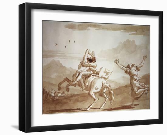 Pulcinella Kidnapped by the Centaur-Giandomenico Tiepolo-Framed Giclee Print