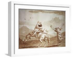 Pulcinella Kidnapped by the Centaur-Giandomenico Tiepolo-Framed Giclee Print