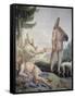 Pulcinella on Holiday-Giandomenico Tiepolo-Framed Stretched Canvas
