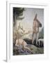 Pulcinella on Holiday-Giandomenico Tiepolo-Framed Giclee Print