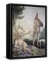 Pulcinella on Holiday-Giandomenico Tiepolo-Framed Stretched Canvas