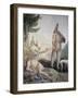 Pulcinella on Holiday-Giandomenico Tiepolo-Framed Giclee Print