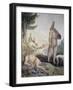 Pulcinella on Holiday-Giandomenico Tiepolo-Framed Giclee Print