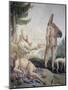 Pulcinella on Holiday-Giandomenico Tiepolo-Mounted Giclee Print