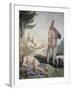 Pulcinella on Holiday-Giandomenico Tiepolo-Framed Giclee Print