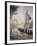 Pulcinella on Holiday-Giandomenico Tiepolo-Framed Giclee Print