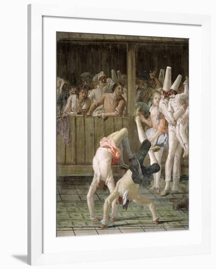 Pulcinella with Acrobats, c.1793-Giandomenico Tiepolo-Framed Giclee Print