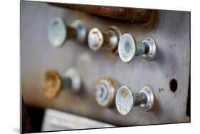 Pull Knobs - Choke And Throttle With Shallow Depth Of Field-leaf-Mounted Photographic Print