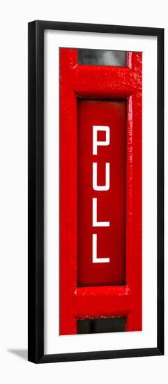 Pull Sign from a Red Telephone Booth - London - UK - England - Door Poster-Philippe Hugonnard-Framed Photographic Print