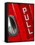 Pull Sign from a Red Telephone Booth - London - UK - England - United Kingdom - Europe-Philippe Hugonnard-Framed Stretched Canvas