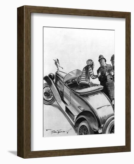 Pulled over for Speeding.-Bert Thomas-Framed Art Print