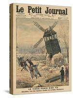 Pulling Down One of the Last Windmills on the Butte Montmartre-French School-Stretched Canvas