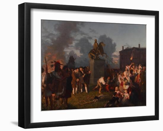 Pulling Down the Statue of King George III, C.1859-Johannes Adam Simon Oertel-Framed Giclee Print