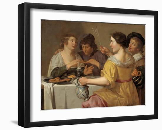 Pulling of the Pretzel, Between 1630 and 1640-Jan Van Bijlert-Framed Giclee Print