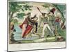 Pulling Prince Joseph Poniatowski (1763-1813) from the Elstera River, 1813 (Colour Litho)-French School-Mounted Giclee Print