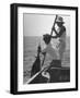 Pulling Quickly, the Beaten Fish Is Taken Aboard the Boat by Gloved Crew Member-null-Framed Premium Photographic Print