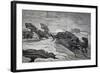 Pulling Sled from Expedition of Ships Germania and Hansa to North Pole, 1869-1870, Arctic-null-Framed Giclee Print