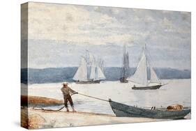 Pulling the Dory, 1880-Winslow Homer-Stretched Canvas