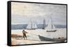 Pulling the Dory, 1880-Winslow Homer-Framed Stretched Canvas