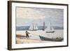 Pulling the Dory, 1880-Winslow Homer-Framed Giclee Print