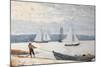 Pulling the Dory, 1880-Winslow Homer-Mounted Giclee Print