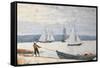 Pulling the Dory, 1880-Winslow Homer-Framed Stretched Canvas