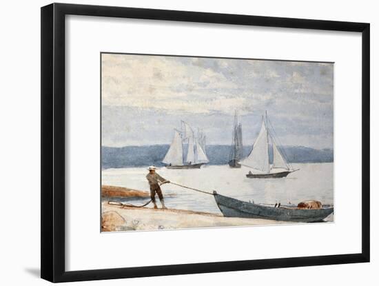 Pulling the Dory-Winslow Homer-Framed Giclee Print